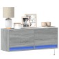 vidaXL Mobile TV a Parete con Luci LED Grigio Sonoma 100x31x35 cm