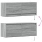 vidaXL Mobile TV a Parete con Luci LED Grigio Sonoma 100x31x35 cm
