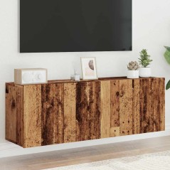 vidaXL Mobili TV a Parete 2pz Legno Antico 60x30x41 cm
