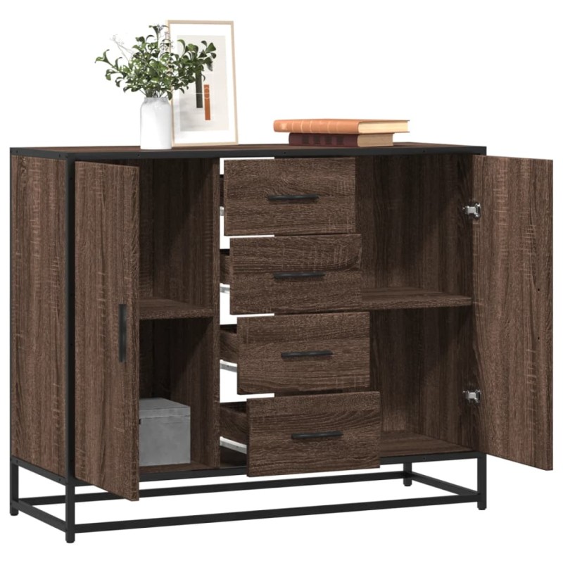 vidaXL Credenza Rovere Marrone 92x35x76 cm in Legno Multistrato vidaXL Credenza Rovere Marrone 92x35x76 cm in Legno Multistrato