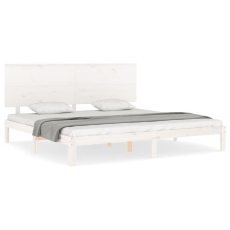 vidaXL Giroletto Testiera Bianco Super King Size in Legno Massello