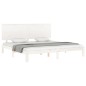 vidaXL Giroletto Testiera Bianco Super King Size in Legno Massello vidaXL Giroletto Testiera Bianco Super King Size in Legno Massello