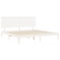 vidaXL Giroletto Testiera Bianco Super King Size in Legno Massello vidaXL Giroletto Testiera Bianco Super King Size in Legno Massello