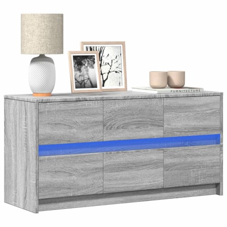 vidaXL Mobile Porta TV con LED Grigio Sonoma 100x34x50cm in Truciolato