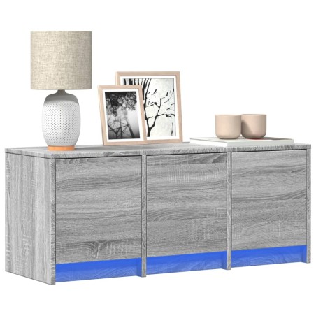 vidaXL Mobile Porta TV con LED Grigio Sonoma 97x34x40 cm in Truciolato
