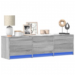 vidaXL Mobile Porta TV con LED Grigio Sonoma 140x34x40cm in Truciolato