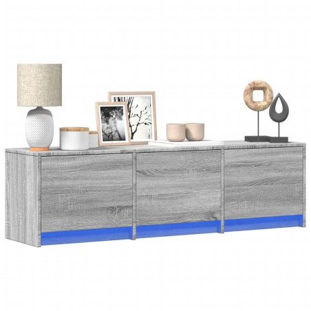 vidaXL Mobile Porta TV con LED Grigio Sonoma 140x34x40cm in Truciolato
