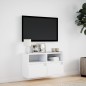 vidaXL Mobile TV a Parete con Luci LED Bianco 80x31x45 cm vidaXL Mobile TV a Parete con Luci LED Bianco 80x31x45 cm