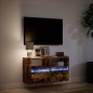 vidaXL Mobile TV a Parete con Luci LED Rovere Fumo 80x31x45 cm vidaXL Mobile TV a Parete con Luci LED Rovere Fumo 80x31x45 cm