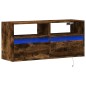 vidaXL Mobile TV a Parete con Luci LED Rovere Fumo 100x31x45 cm vidaXL Mobile TV a Parete con Luci LED Rovere Fumo 100x31x45 cm