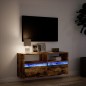 vidaXL Mobile TV a Parete con Luci LED Rovere Fumo 100x31x45 cm vidaXL Mobile TV a Parete con Luci LED Rovere Fumo 100x31x45 cm