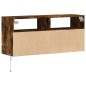 vidaXL Mobile TV a Parete con Luci LED Rovere Fumo 100x31x45 cm vidaXL Mobile TV a Parete con Luci LED Rovere Fumo 100x31x45 cm