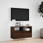 vidaXL Mobile TV a Parete con Luci LED Rovere Marrone 80x31x45 cm vidaXL Mobile TV a Parete con Luci LED Rovere Marrone 80x31x45 cm
