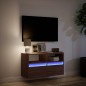 vidaXL Mobile TV a Parete con Luci LED Rovere Marrone 80x31x45 cm vidaXL Mobile TV a Parete con Luci LED Rovere Marrone 80x31x45 cm