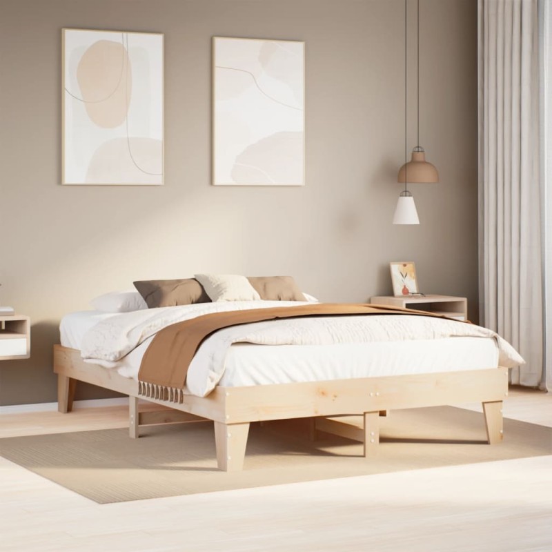 vidaXL Letto senza Materasso 160x200 cm in Legno Massello di Pino vidaXL Letto senza Materasso 160x200 cm in Legno Massello di Pino
