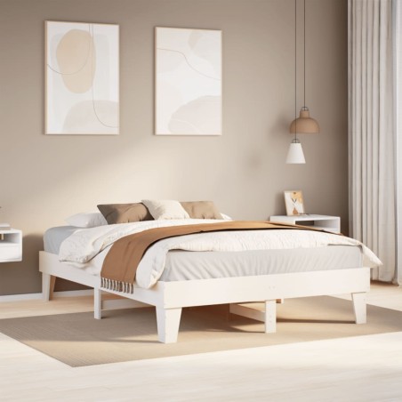 vidaXL Letto senza Materasso Bianco 140x190 cm Legno Massello di Pino