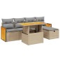 vidaXL Set Divano da Giardino 6 pz con Cuscini Beige in Polyrattan vidaXL Set Divano da Giardino 6 pz con Cuscini Beige in Polyrattan