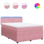 vidaXL Giroletto a Molle con Materasso Rosa 160x200 cm in Velluto vidaXL Giroletto a Molle con Materasso Rosa 160x200 cm in Velluto