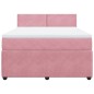 vidaXL Giroletto a Molle con Materasso Rosa 160x200 cm in Velluto vidaXL Giroletto a Molle con Materasso Rosa 160x200 cm in Velluto
