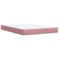 vidaXL Giroletto a Molle con Materasso Rosa 160x200 cm in Velluto vidaXL Giroletto a Molle con Materasso Rosa 160x200 cm in Velluto