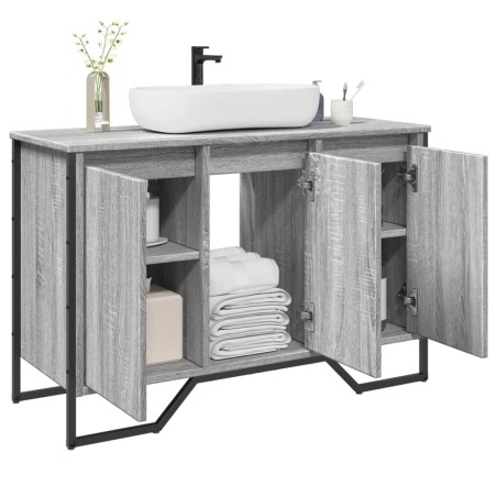 vidaXL Mobile Lavabo Bagno Grigio Sonoma 91x35x60 cm in Truciolato