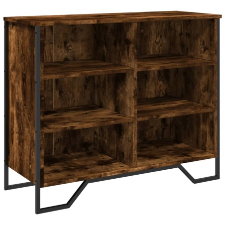 vidaXL Credenza Rovere Fumo 91x35,5x74,5 cm in Legno Multistrato
