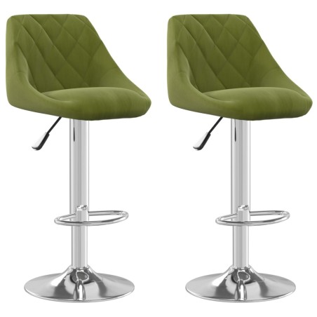 vidaXL Sgabelli da Bar 2 pz Verde Chiaro in Velluto