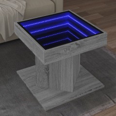 vidaXL Tavolino Salotto con LED Grigio Sonoma 50x50x45 cm Multistrato