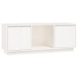 Mobile Porta TV Bianco 110,5x35x44 cm in Legno Massello di Pino Mobile Porta TV Bianco 110,5x35x44 cm in Legno Massello di Pino