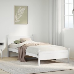 vidaXL Letto senza Materasso Bianco 90x190 cm in Legno Massello Pino