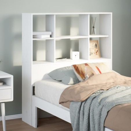 vidaXL Testiera con Ripiani Bianca 100 cm in Legno Massello di Pino