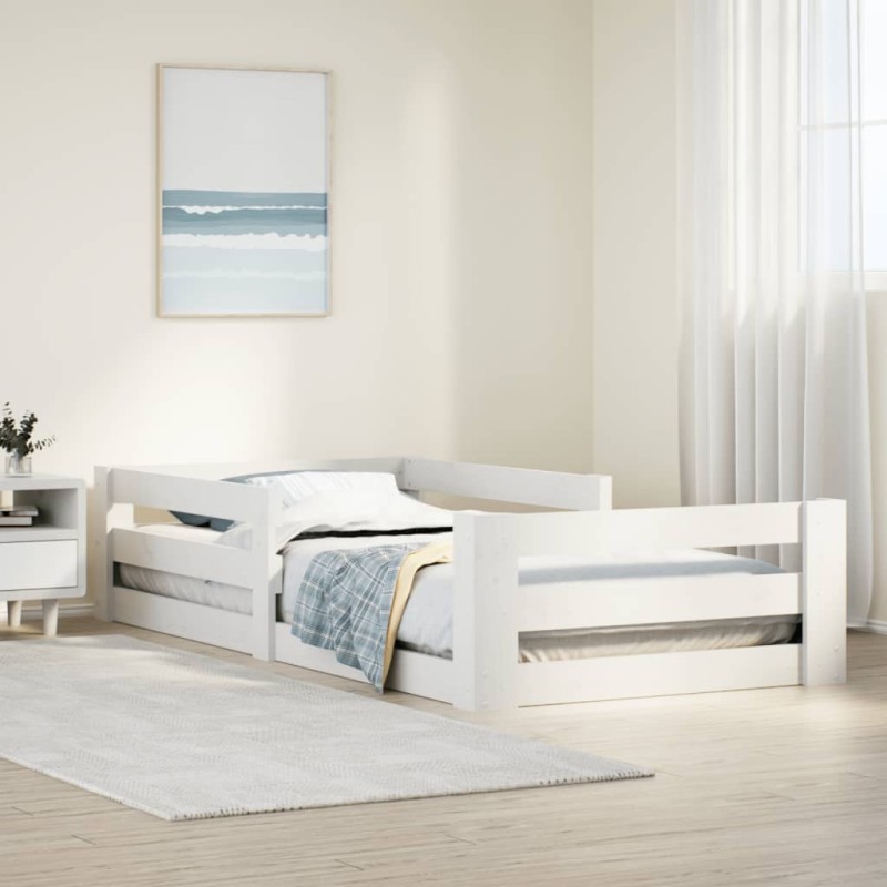 vidaXL Giroletto senza materasso bianco 80x160 cm legno di pino vidaXL Giroletto senza materasso bianco 80x160 cm legno di pino