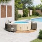 vidaXL Bordo per Spa Grigio in Polyrattan e Legno Massello di Acacia vidaXL Bordo per Spa Grigio in Polyrattan e Legno Massello di Acacia