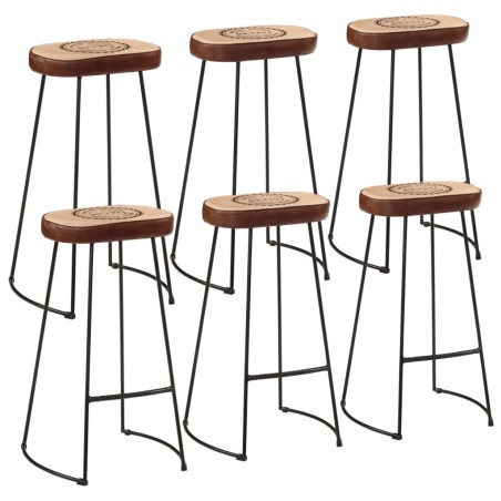 vidaXL Set Bar 7pz Legno Massello Mango Grezzo e Metallo