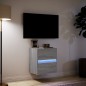 vidaXL Mobile TV a Parete con Luci LED Grigio Sonoma 41x31x45 cm vidaXL Mobile TV a Parete con Luci LED Grigio Sonoma 41x31x45 cm