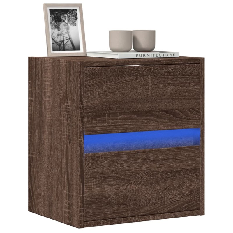 vidaXL Mobile TV a Parete con Luci LED Rovere Marrone 41x31x45 cm vidaXL Mobile TV a Parete con Luci LED Rovere Marrone 41x31x45 cm