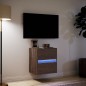 vidaXL Mobile TV a Parete con Luci LED Rovere Marrone 41x31x45 cm vidaXL Mobile TV a Parete con Luci LED Rovere Marrone 41x31x45 cm