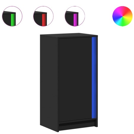 vidaXL Credenza con LED Nera 42,5x34x85 cm in Legno Multistrato