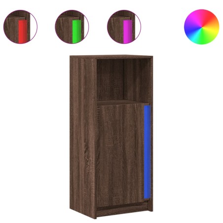 vidaXL Credenza con LED Rovere Marrone 42,5x34x100cm Legno Multistrato