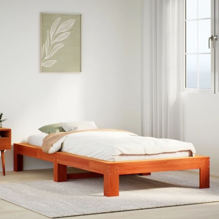 vidaXL Letto senza Materasso Marrone Cera 75x190 cm in Legno di Pino