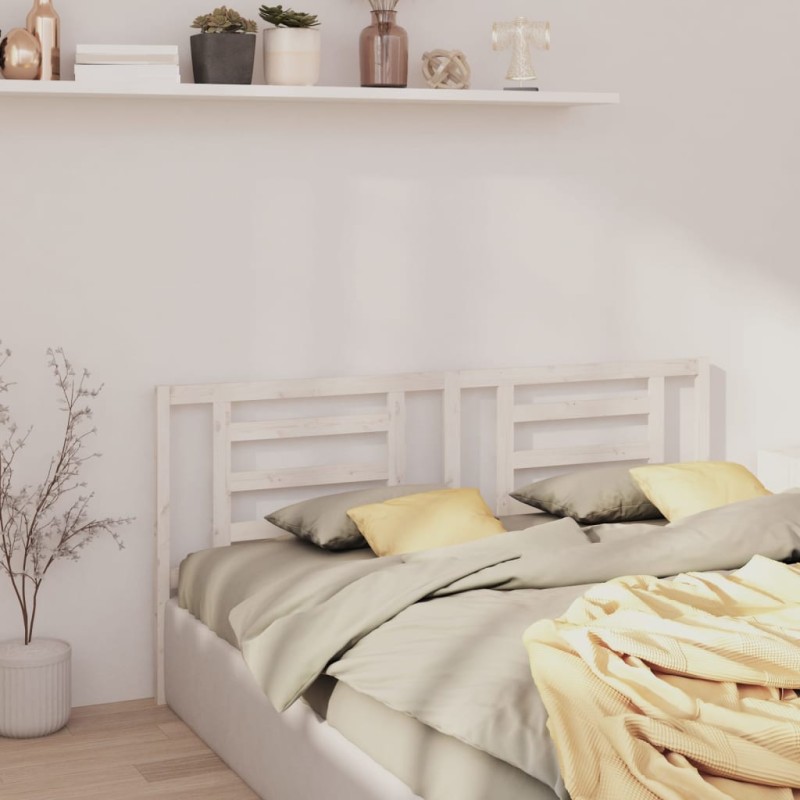 vidaXL Testiera per Letto Bianca 156x4x100cm in Legno Massello di Pino