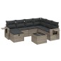 vidaXL Set Divano da Giardino 8 pz con Cuscini Grigio in Polyrattan vidaXL Set Divano da Giardino 8 pz con Cuscini Grigio in Polyrattan