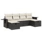 vidaXL Set Divano da Giardino 6 pz con Cuscini Nero in Polyrattan vidaXL Set Divano da Giardino 6 pz con Cuscini Nero in Polyrattan