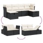 vidaXL Set Divano da Giardino 6 pz con Cuscini Nero in Polyrattan vidaXL Set Divano da Giardino 6 pz con Cuscini Nero in Polyrattan