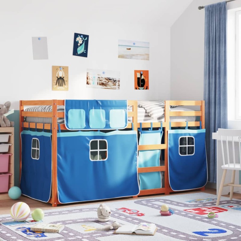 vidaXL Letto a Castello senza Materasso Blu 75x190 cm Massello Pino vidaXL Letto a Castello senza Materasso Blu 75x190 cm Massello Pino