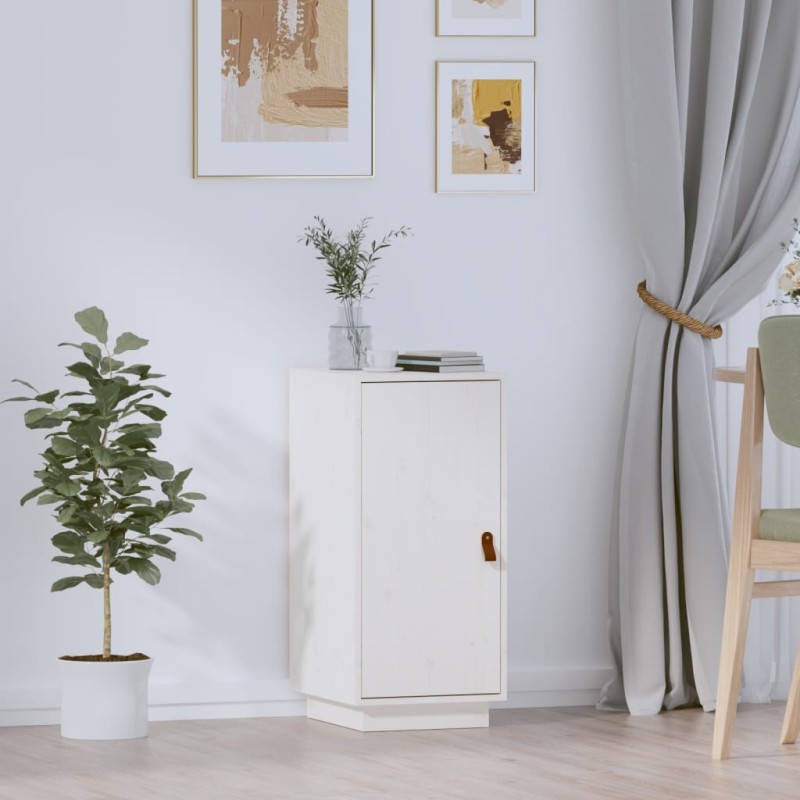 Credenza Bianca 34x40x75 cm in Legno Massello di Pino Credenza Bianca 34x40x75 cm in Legno Massello di Pino