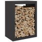 vidaXL Rastrelliera per Legna da Ardere Nera 60x40x80 cm in Acciaio