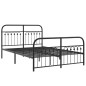 vidaXL Giroletto con Testiera e Pediera Metallo Nero 137x190 cm vidaXL Giroletto con Testiera e Pediera Metallo Nero 137x190 cm