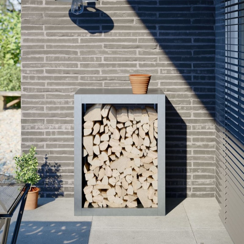 vidaXL Rastrelliera per Legna 60x40x80 cm in Acciaio Zincato