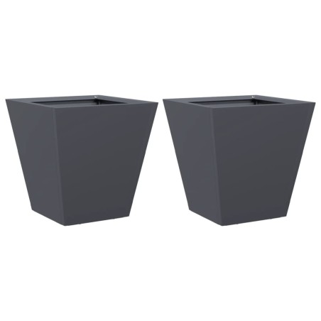 vidaXL Fioriere da Giardino 2 pz Antracite 30x30x30 cm in Acciaio